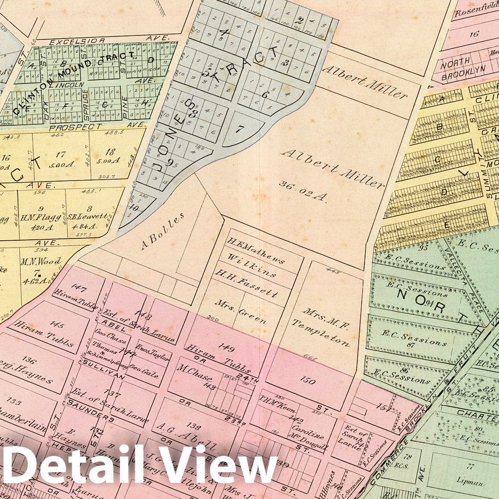 Oakland - North Seventh Ward, 1878 - Historical Map Print