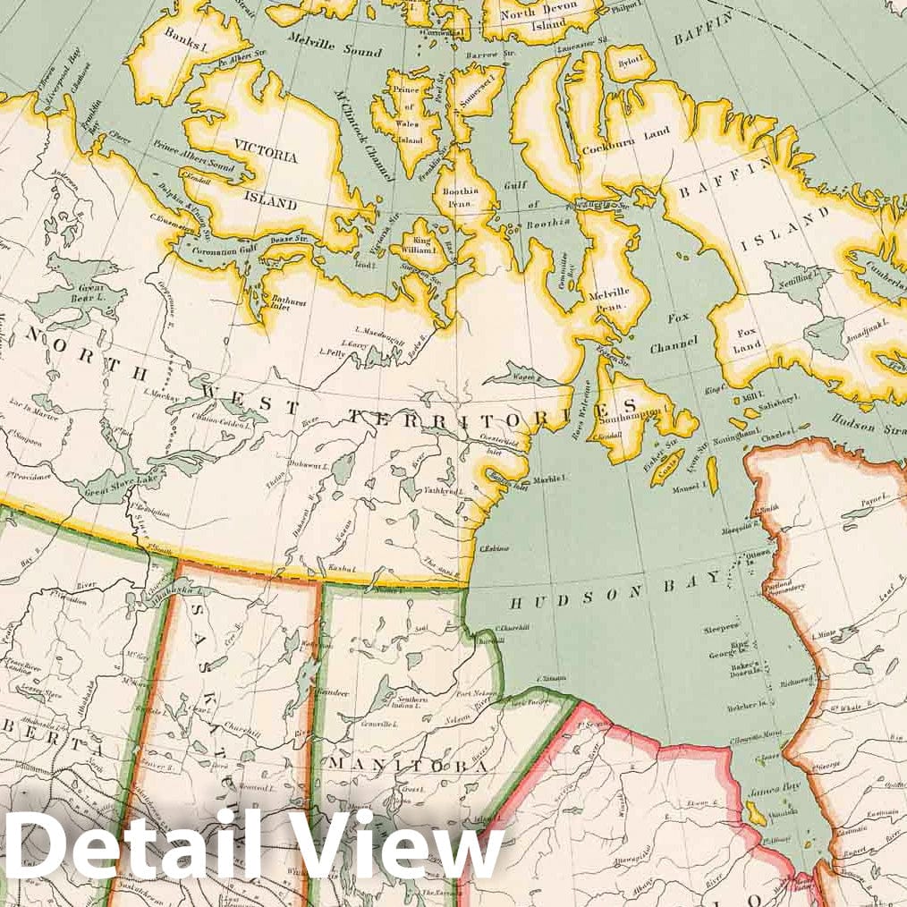Canada - Territorial Divisions, 1915 - Historical Map Print
