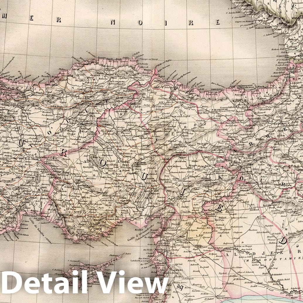 Turkey in Asia - 1863 Historical Map Print (Plate 33)