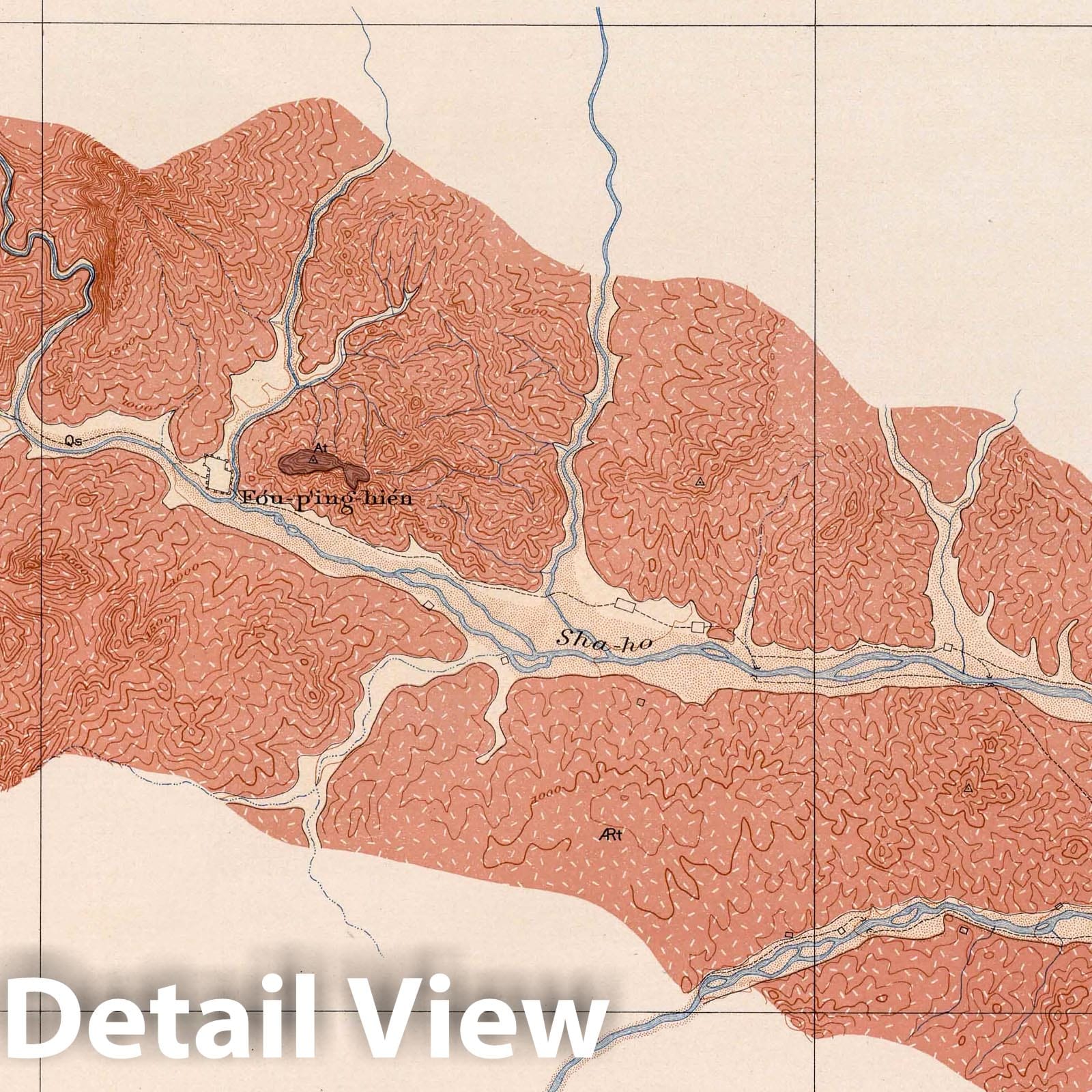 Fou-Ping-Hien Sheet - Geologic Map, 1906 - Historical Map Print