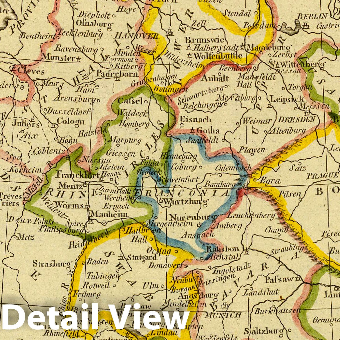 Germany, 1821 - Historical Map Print from Seaman's Atlas