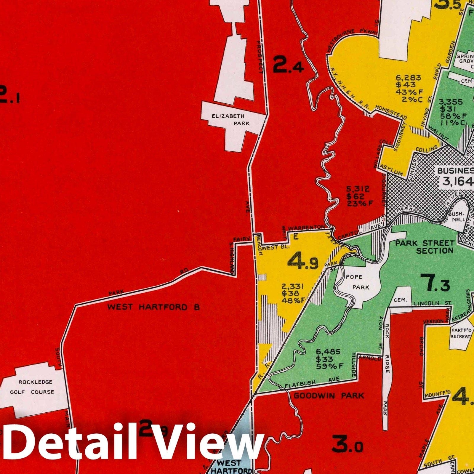 Historic Map : Hartford. 1932 - Vintage Wall Art