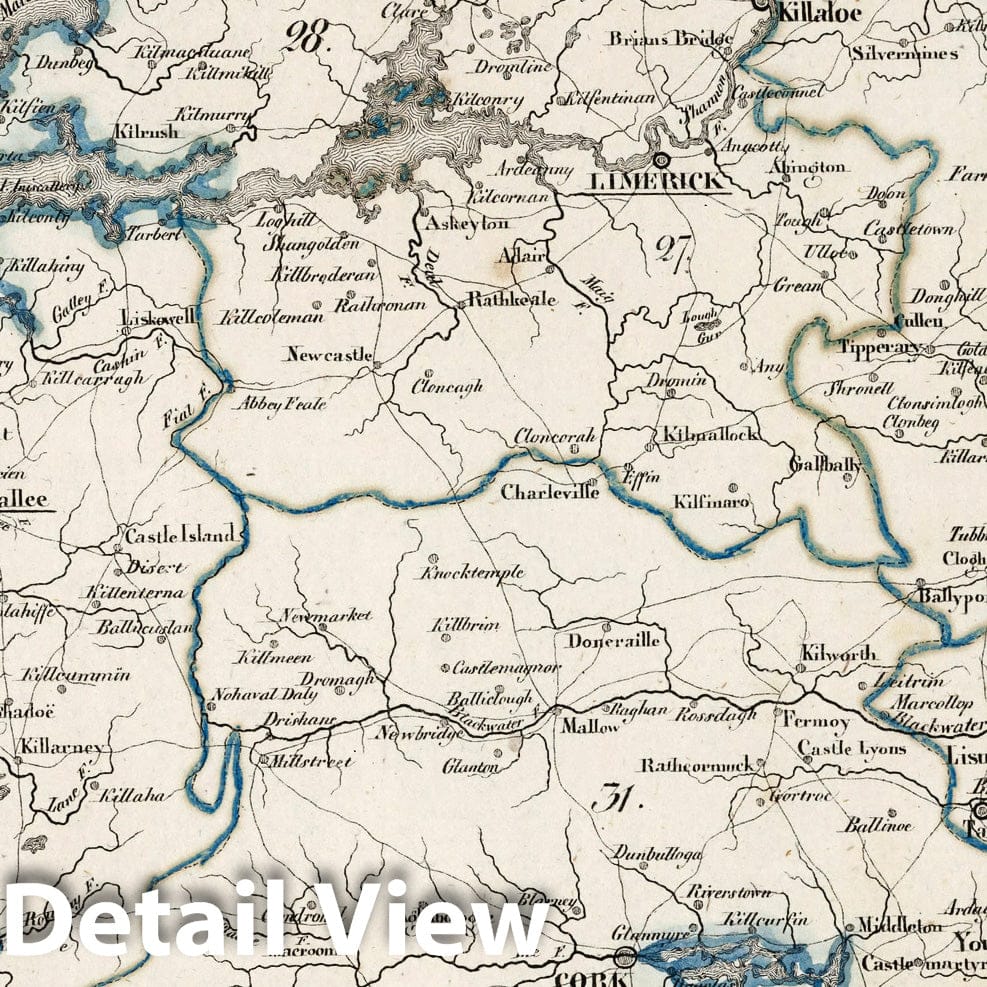Ireland - Munster (Provinces 27-32), 1830 - Historical Map Print