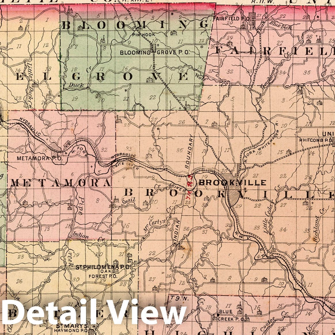 Franklin County, Indiana 1882 Historical Map Print
