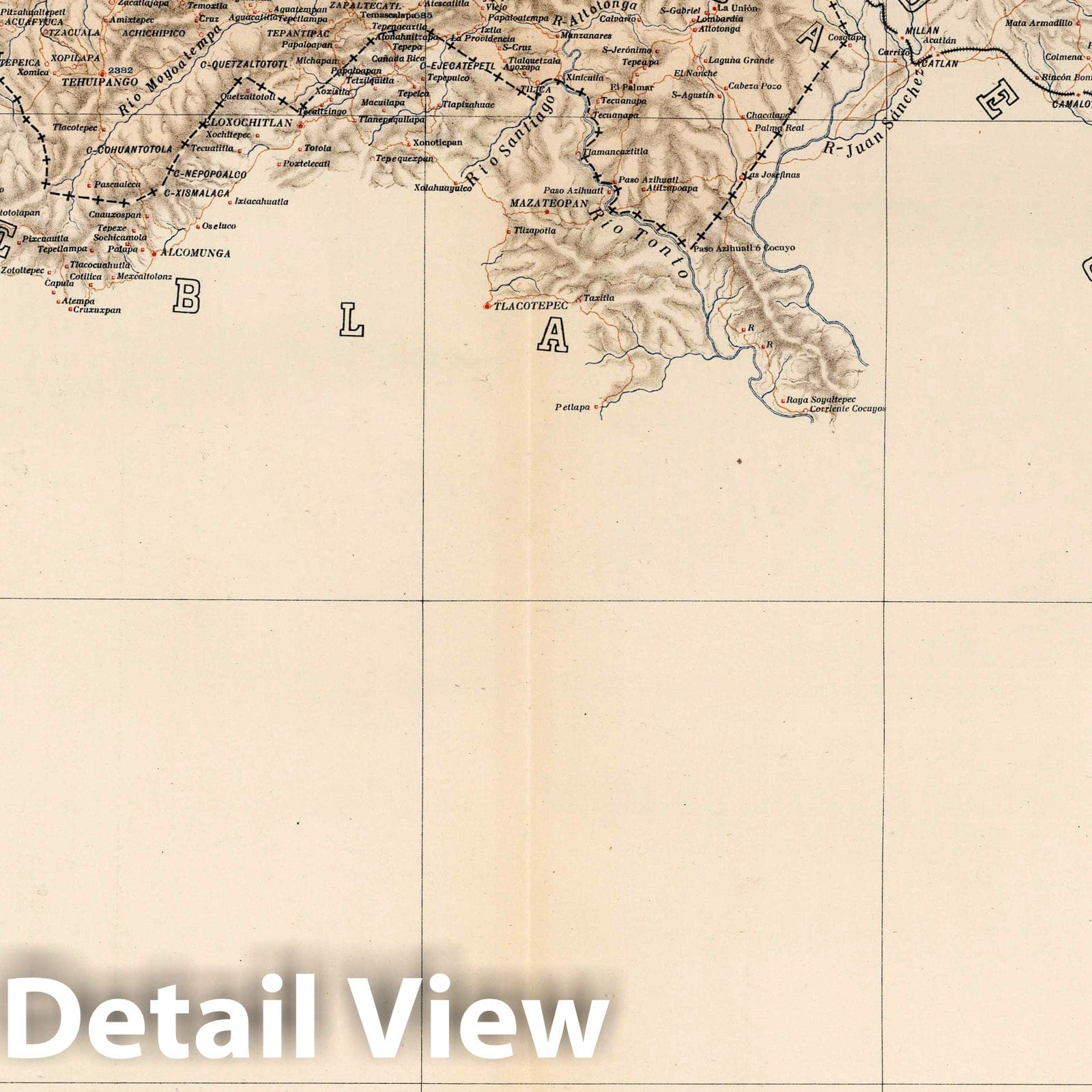 Historic Map : Veracruz (Mexico), State Atlas Map, Lam. VIII. Carte General de E. de Veracruz. 1905 , Vintage Wall Art