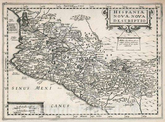 Historic Map : Mexico,Hispaniae Novae Nova Descriptio 1636 , Vintage Wall Art