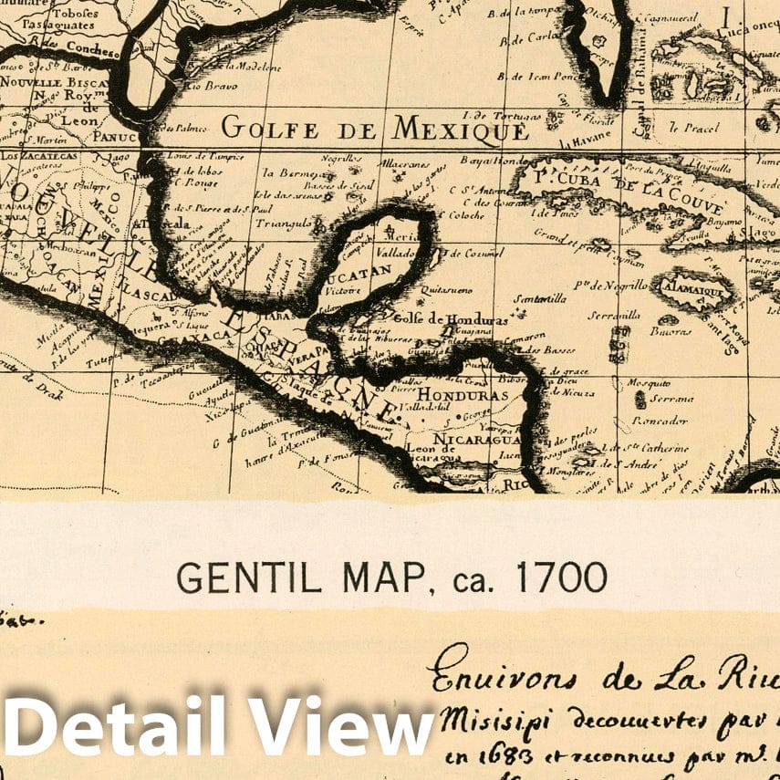 United States - Plate No. 22, 1700 Historical Map Print - Delisle & Gentil Cartography