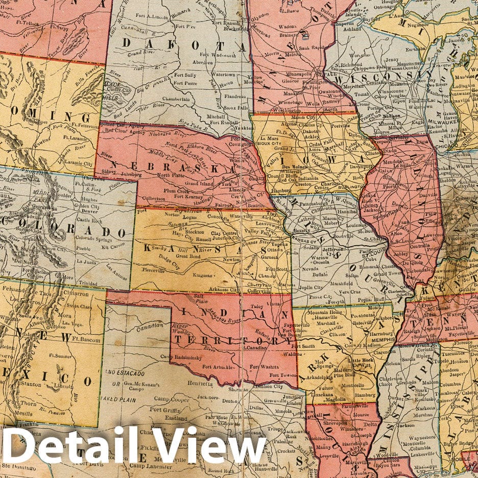 United States, 1883 - Historical Map Print from Cram's Atlas