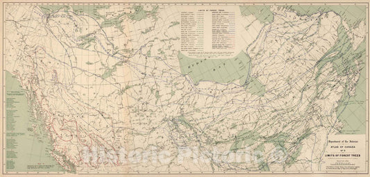 Canada - Forest Limits - Plate No. 9, 1906 - Historical Map Print