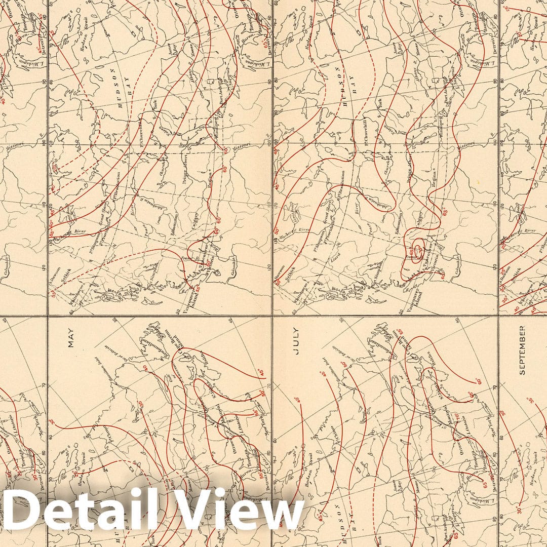 Canada Isotherms - Plate No. 25, 1906 - Historical Map Print