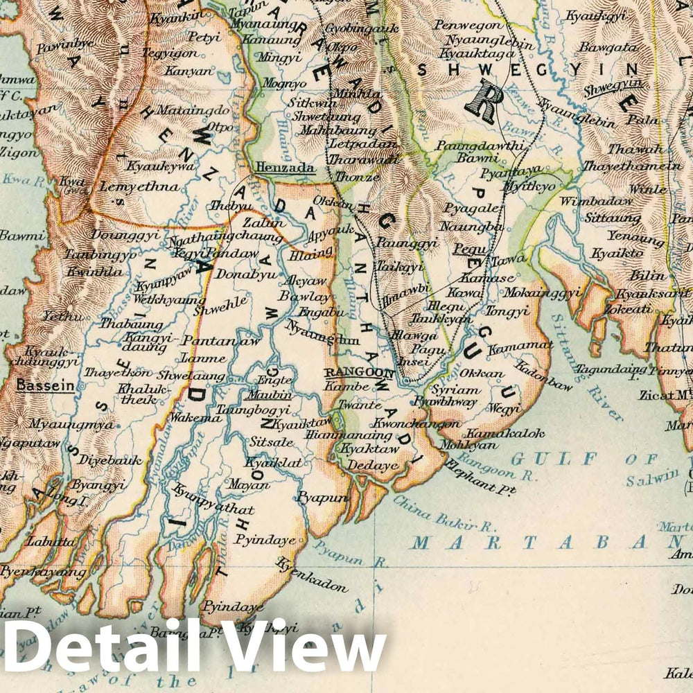 Historic Map : British Burma (South), Andaman, and Nicobar Islands, 1894, Vintage Wall Decor