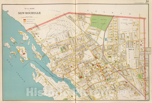 Village of New Rochelle Fire Insurance Map 1893 - Historical Map Print