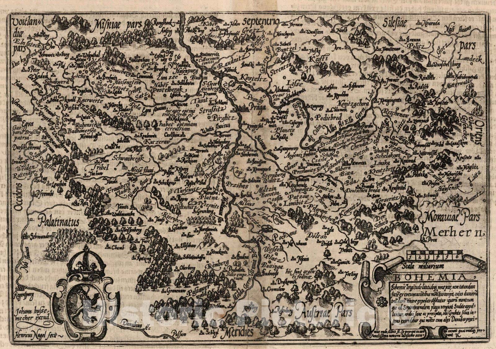 Historic Map : World Atlas Map, 13. Bohemia. 1600 - Vintage Wall Art