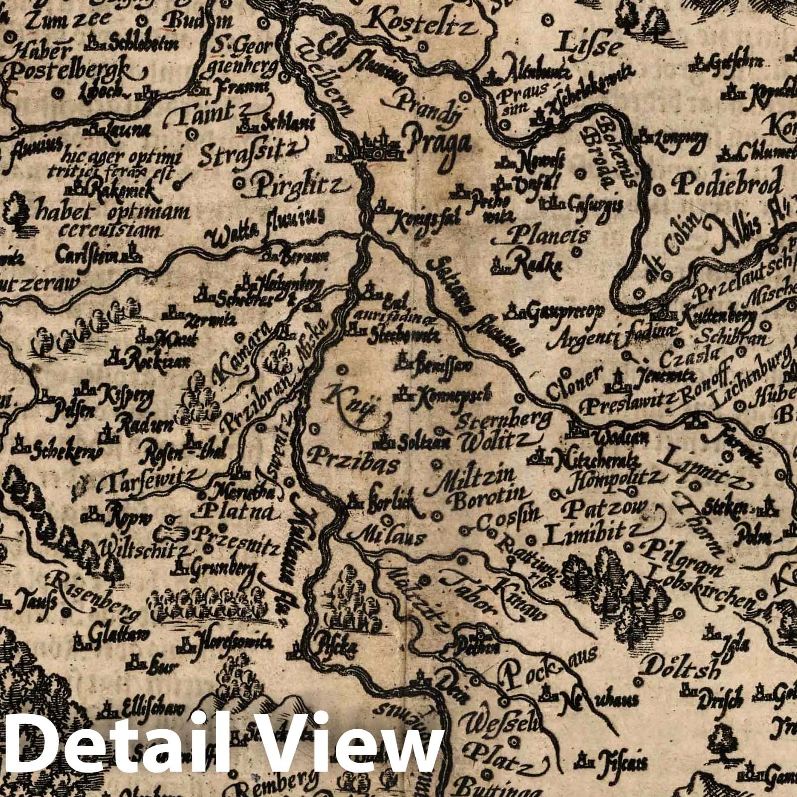 Bohemia, 1600 - Historical Map Print