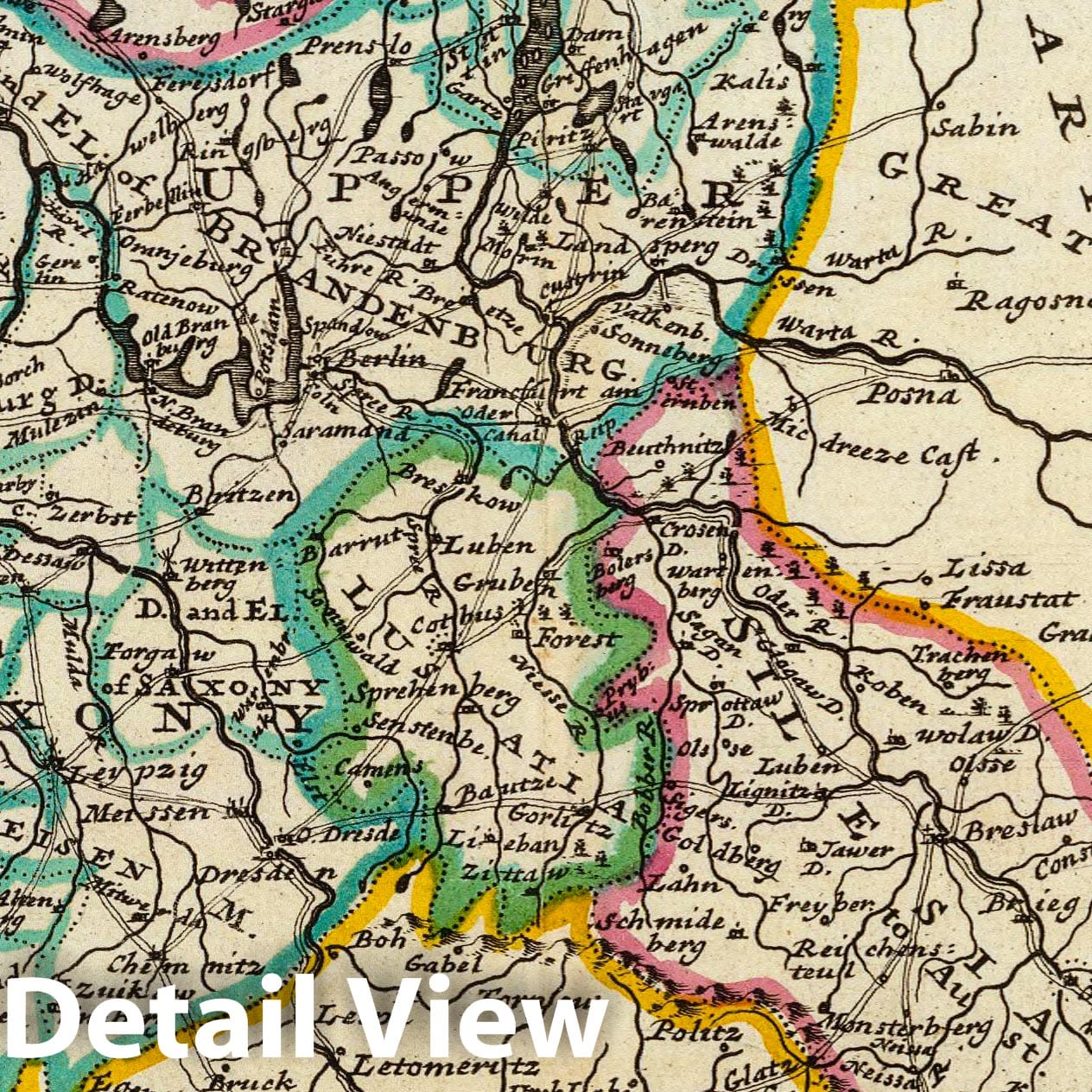 River Map, 1736 - Herman Moll Historical Map Print