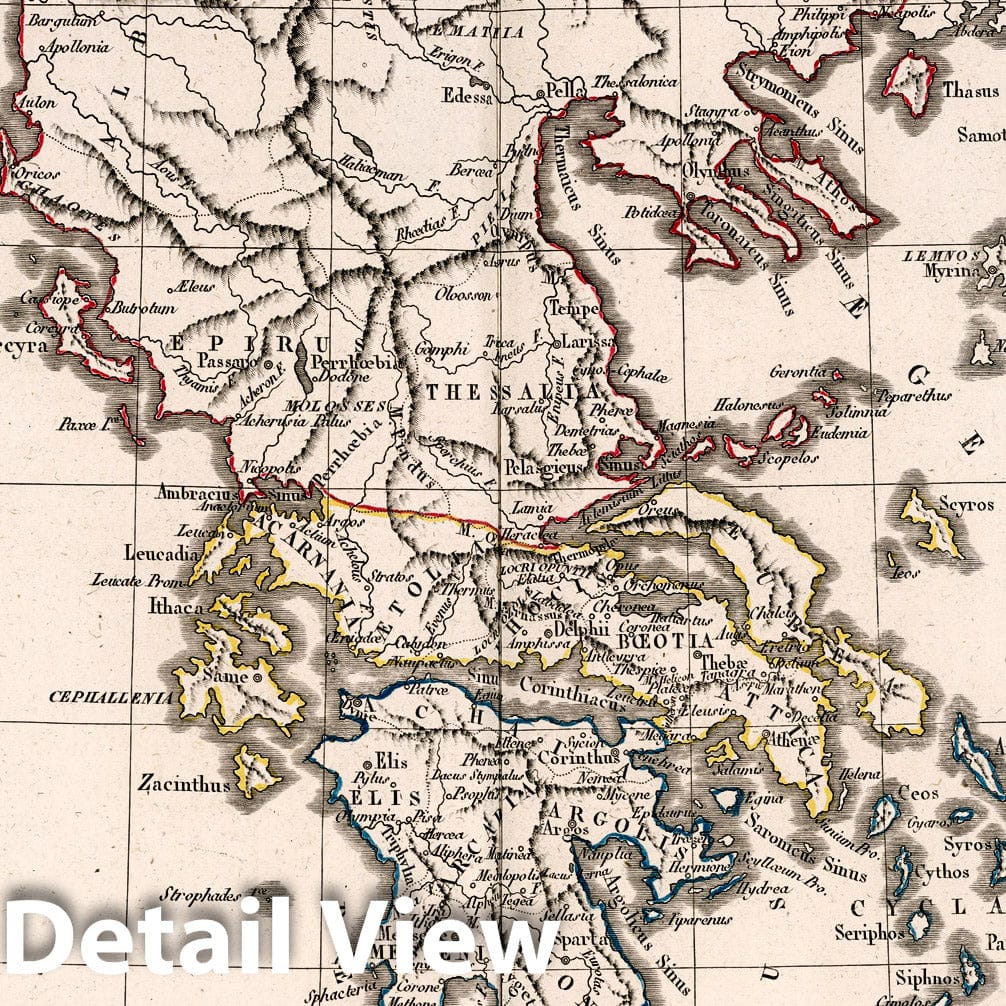 Ancient Greece, 1826 - Historical Map Print