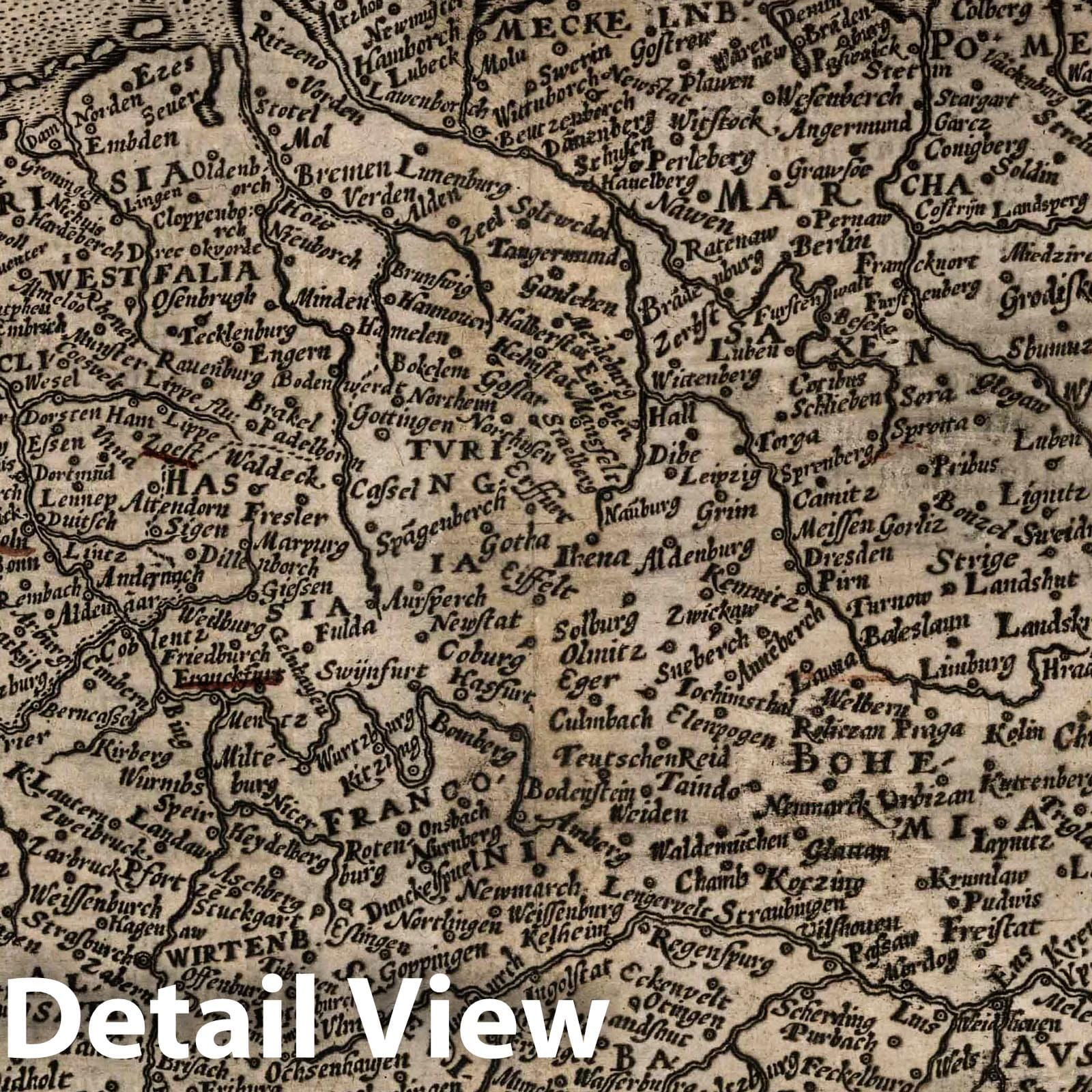 Germany, 1600 - Historical Map Print from Geographisch Handtbuch