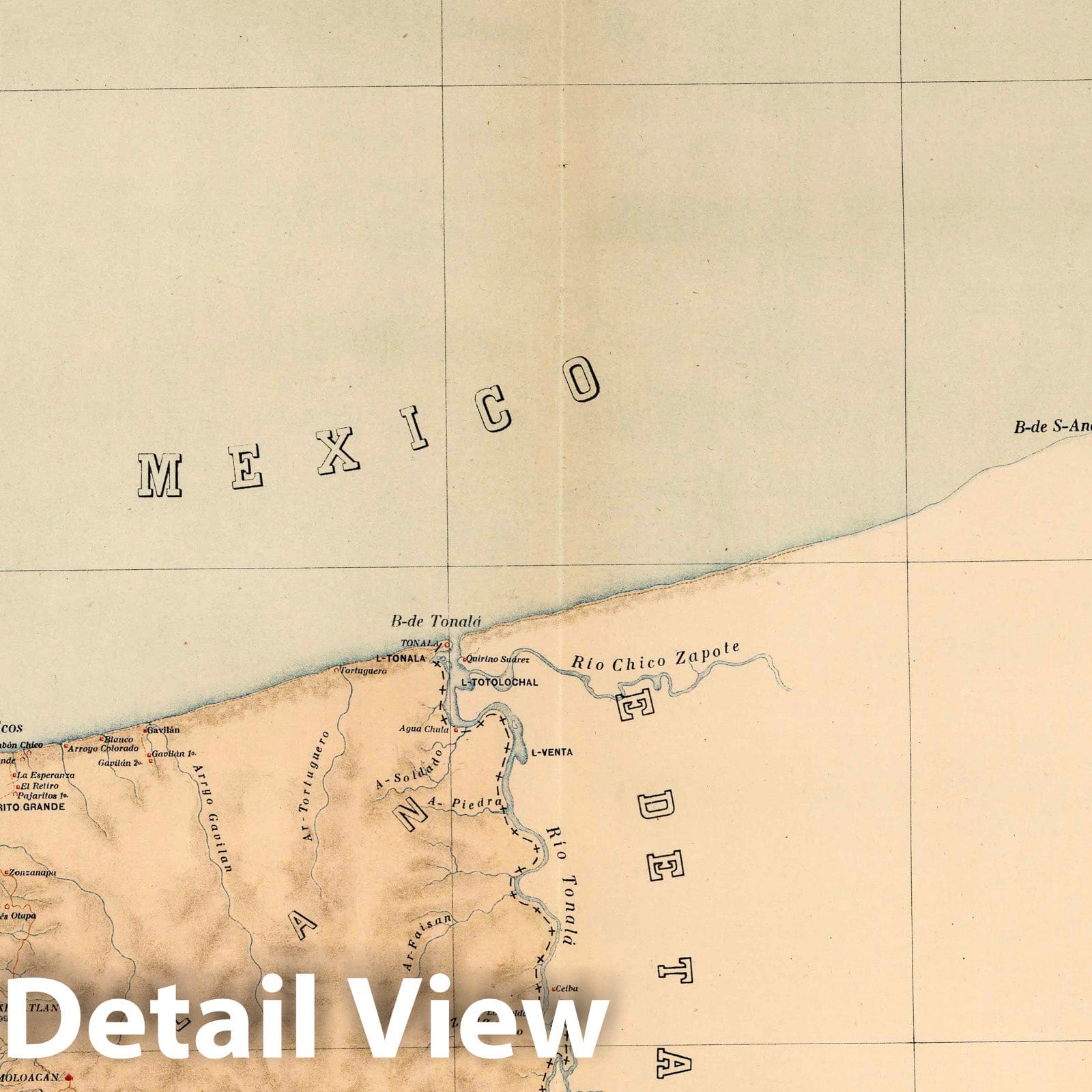 Historic Map : Veracruz (Mexico), State Atlas Map, Lam. X. Carte General de E. de Veracruz. 1905 , Vintage Wall Art