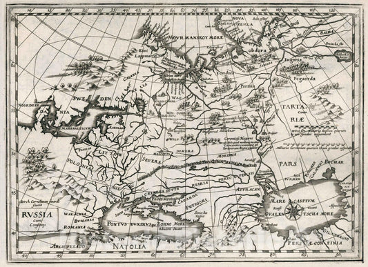 Historic Map : World Atlas Map, Russia cum Confinijs 1636 - Vintage Wall Art