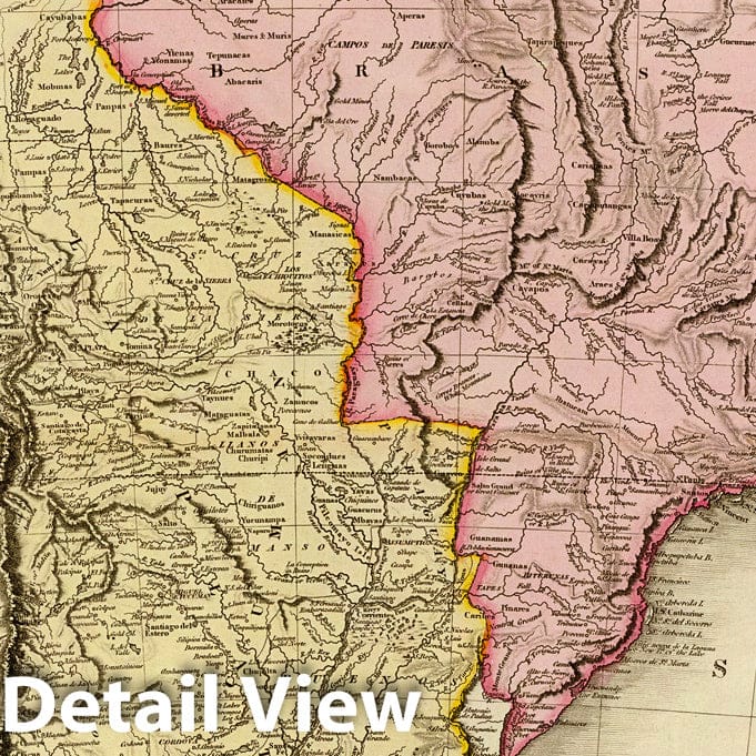 South America, 1811 - Historical Map Print from Pinkerton's Modern Atlas