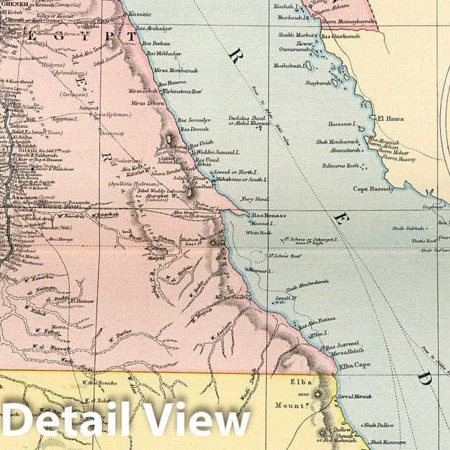 Egypt, Nile Delta, and Suez Canal - Railroad Map, 1891 - Historical Map Print