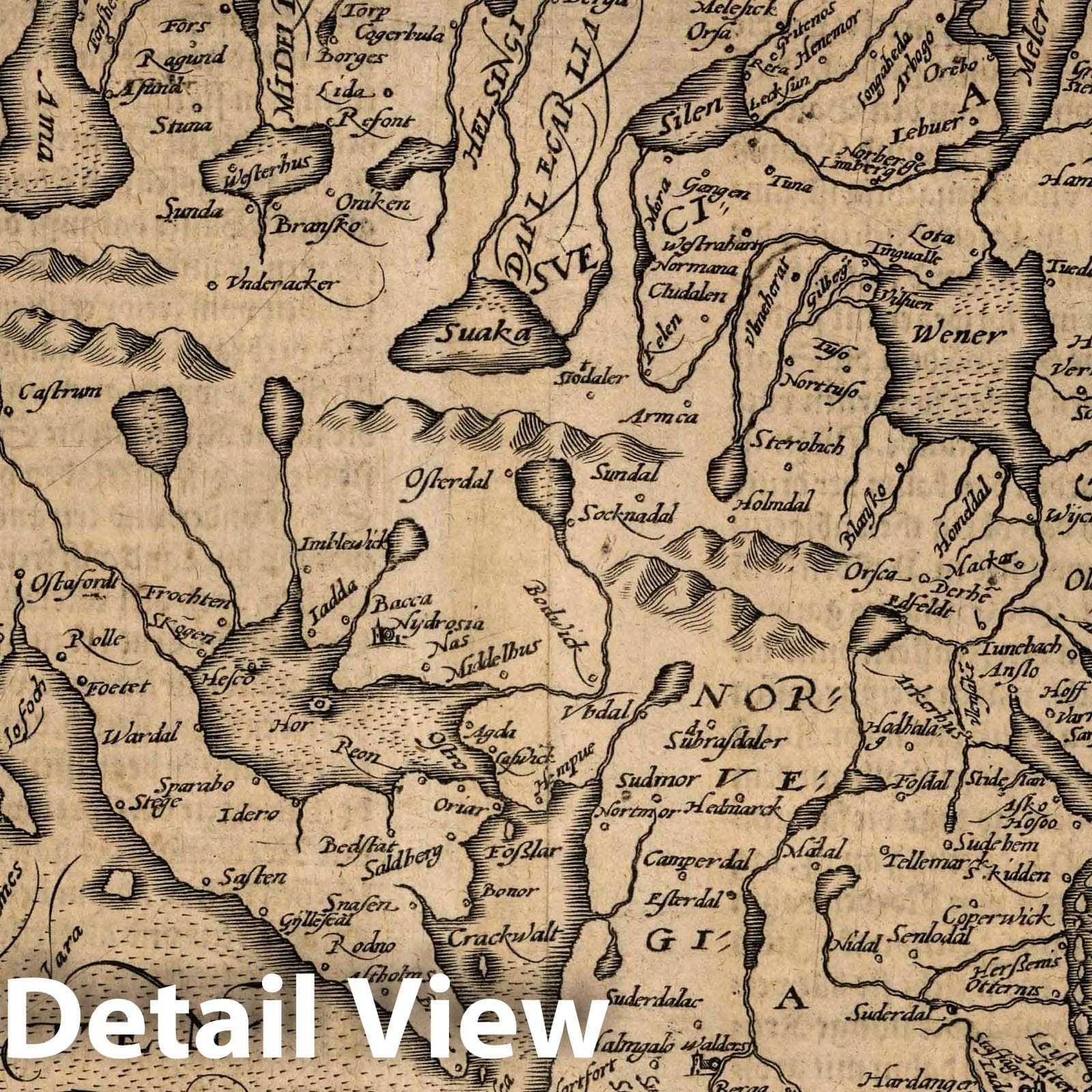 Sweden and Norway, 1600 - Historical Map Print
