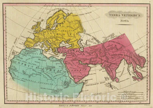 Historic Map : Classical Atlas Map, Terra Veteribus Nota. 1831 - Vintage Wall Art