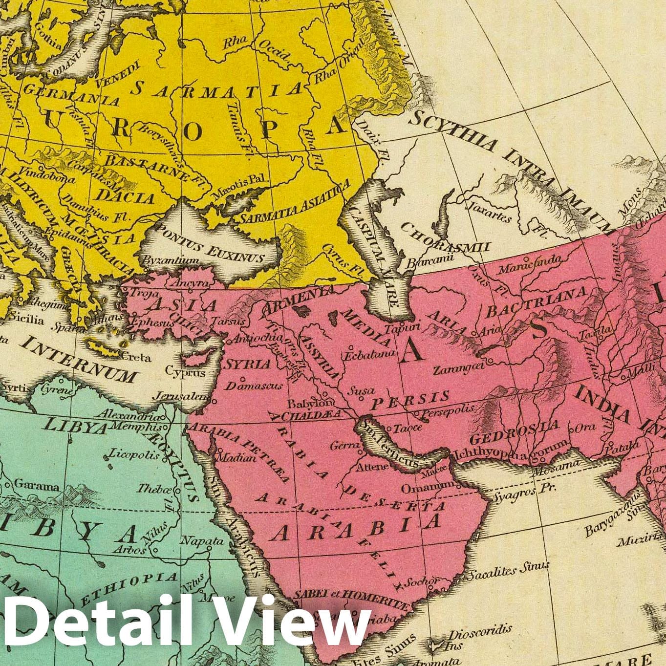 Ancient Asia and Europe, 1831 - Historical Map Print