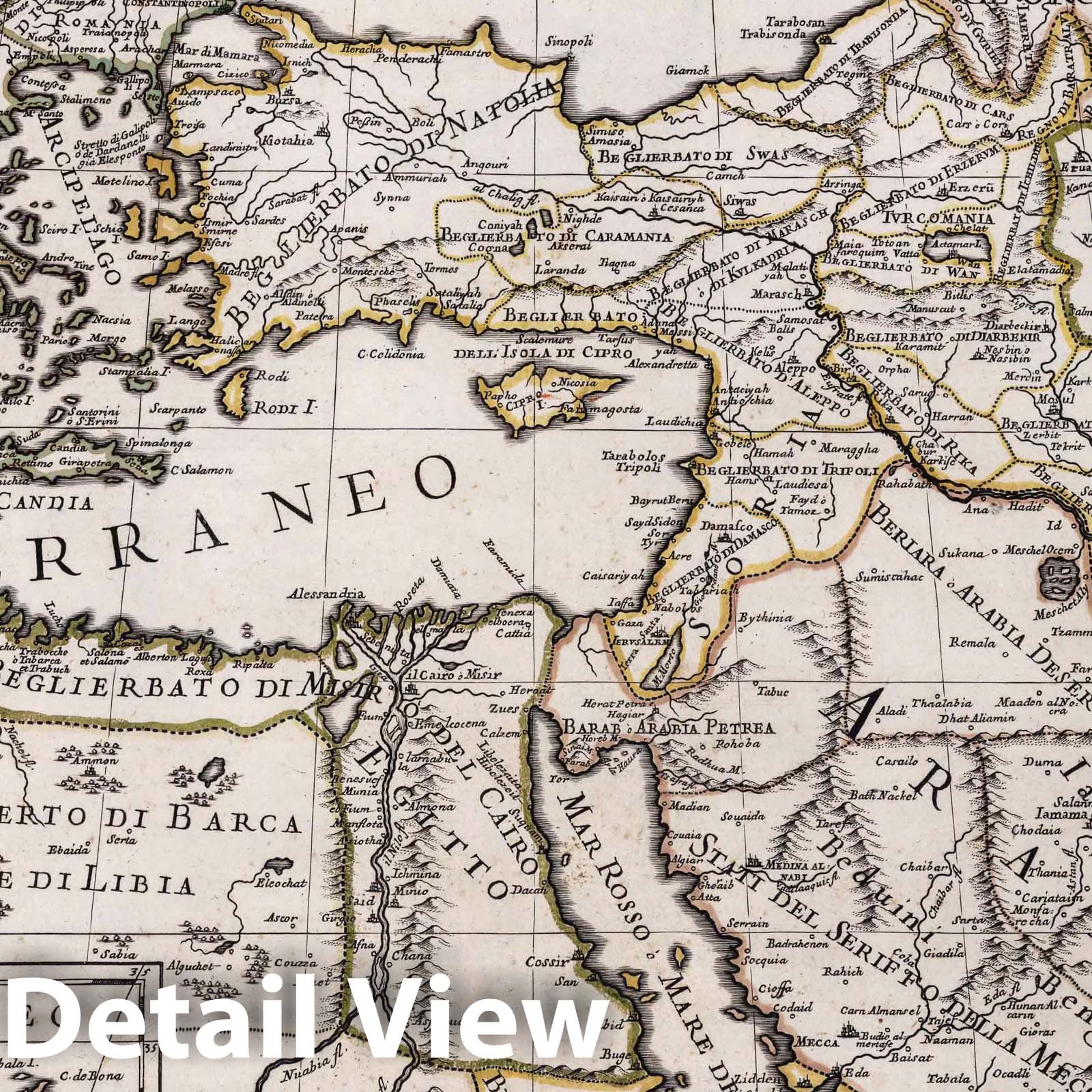 Ottoman Empire - River Map, 1692 - Historical Map Print