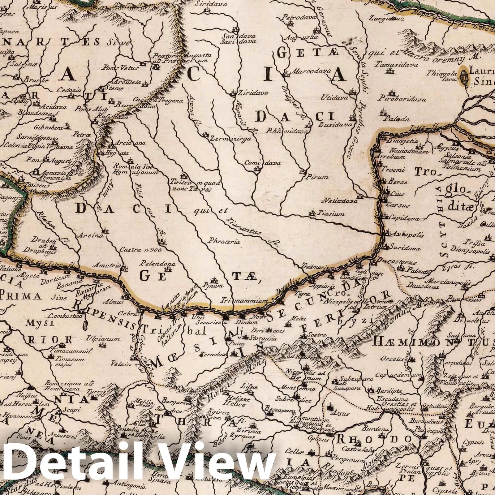 Eastern Balkans, Black Sea Region - River Map, 1715 - Historical Map Print