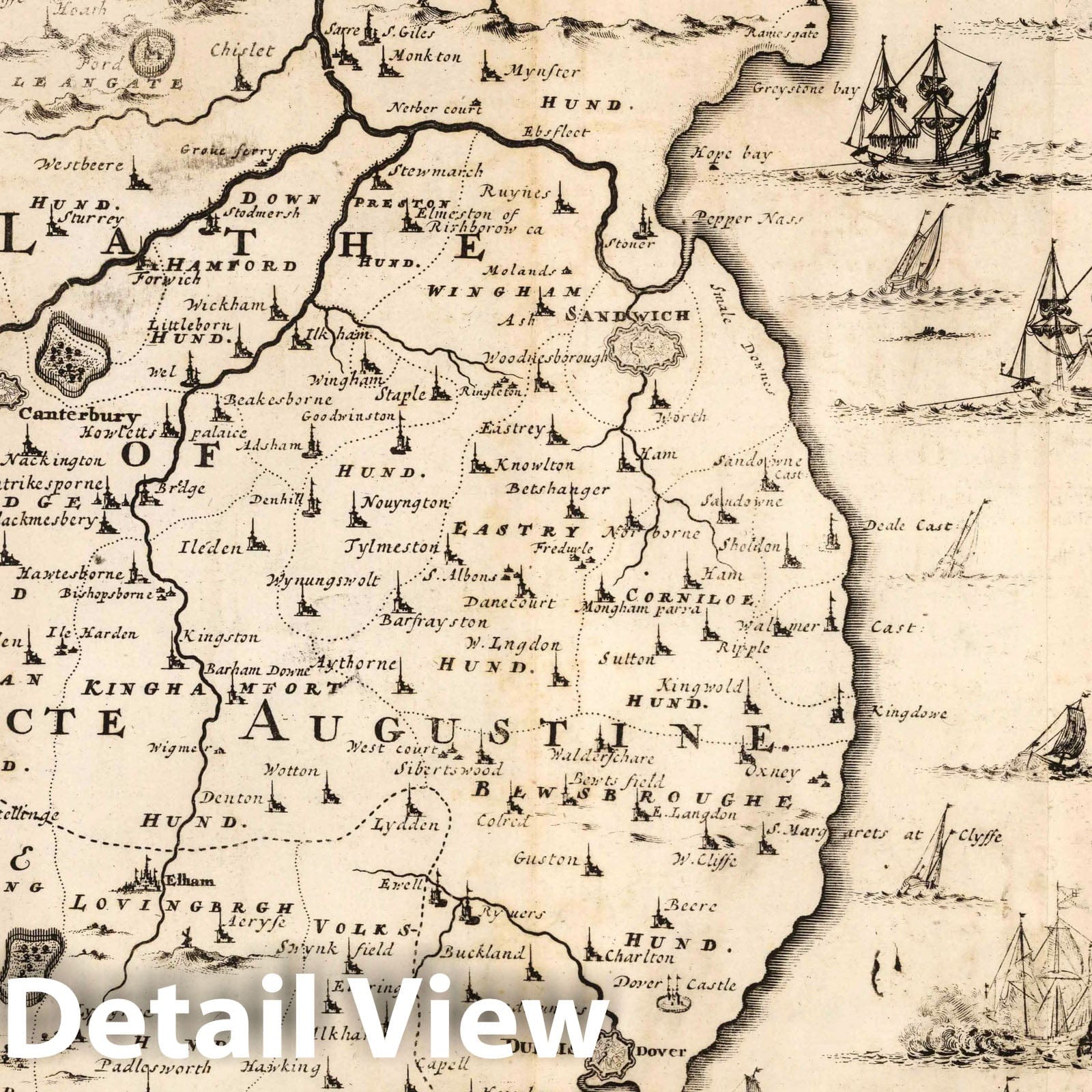 England - Military Map, 1709 - Historical Map Print