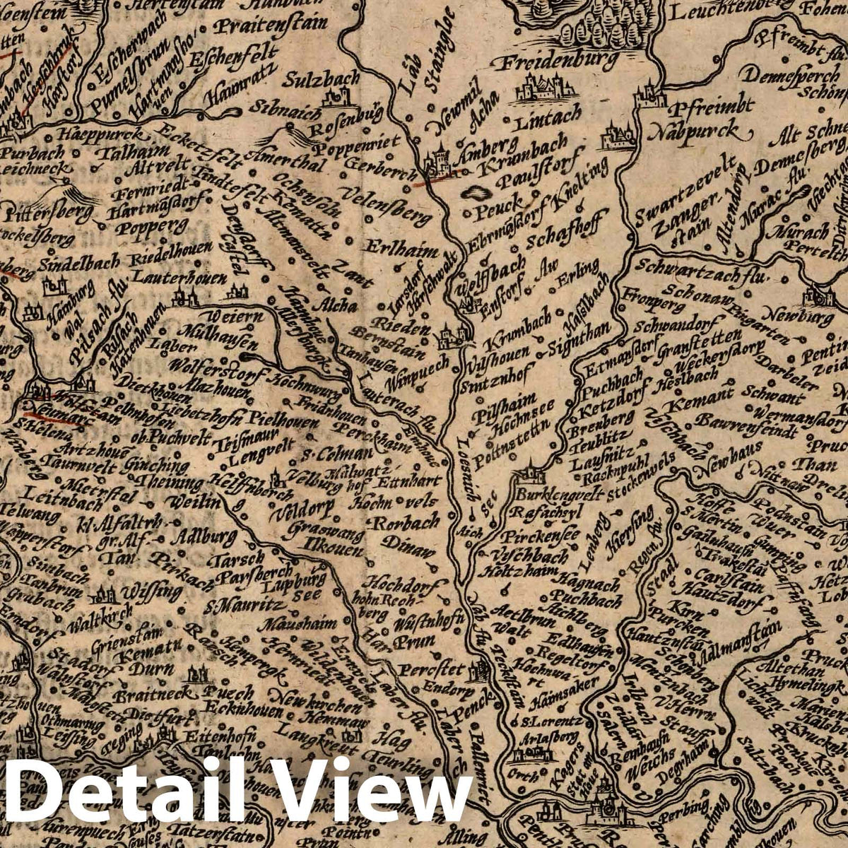 Palatinate of Bavaria, 1600 - Historical Map Print