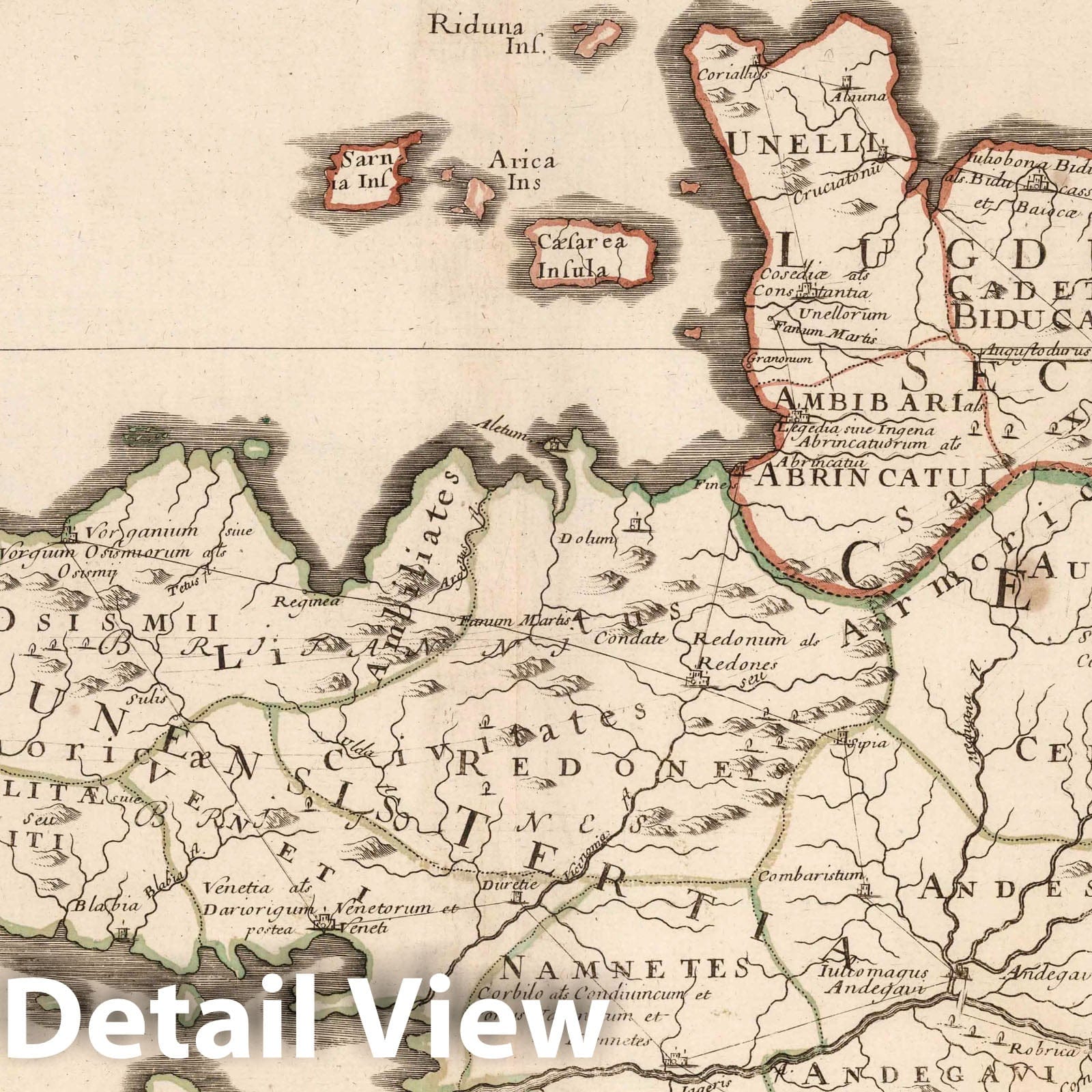 Ancient France - Gallia Celtica, 1627 - Historical Map Print