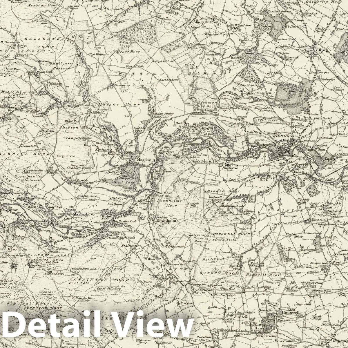 Richmond, England - Survey Map, 1898 - Ordnance Survey Topographic Print
