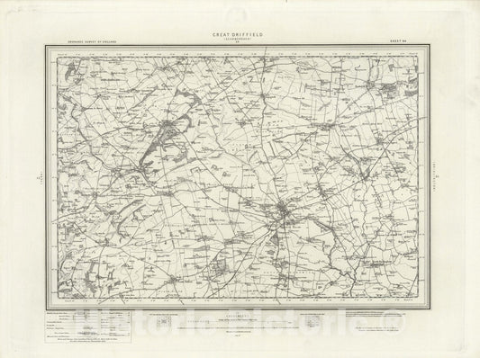 Historic Map : 64 Great Driffield 1898 - Vintage Wall Art