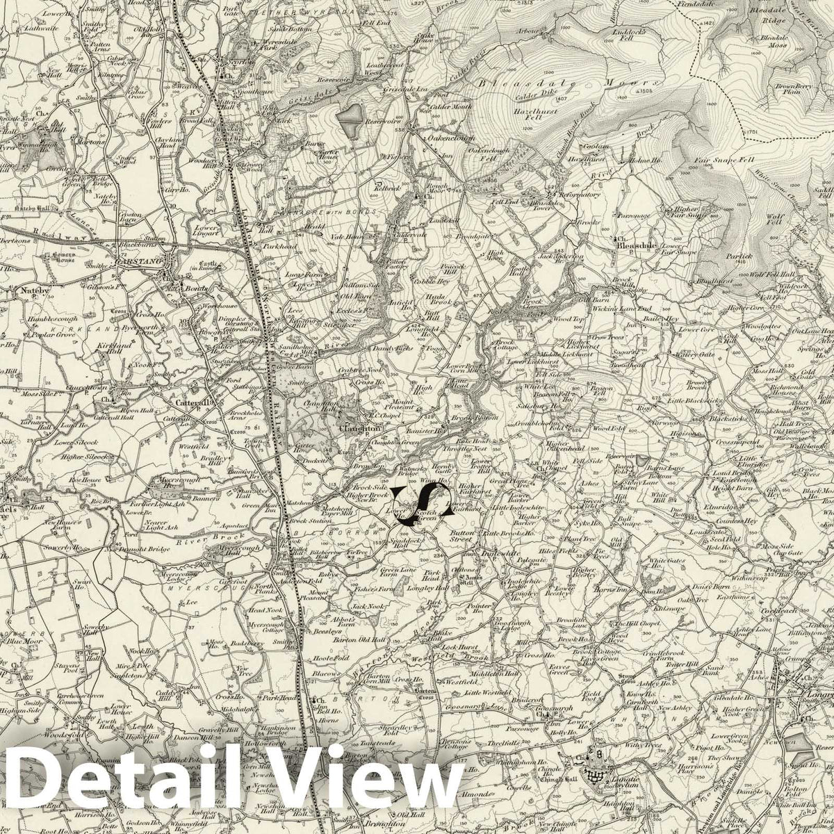 Garstang, England - Survey Map, 1898 - Ordnance Survey Topographic Print
