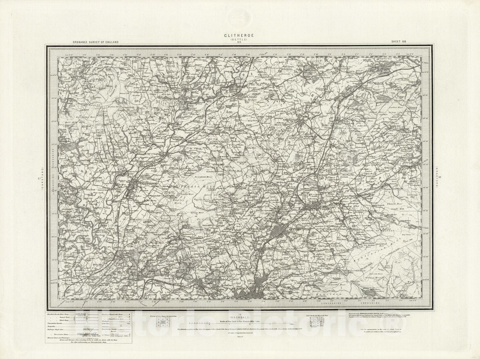 Historic Map : 68 Clitheroe 1898 - Vintage Wall Art