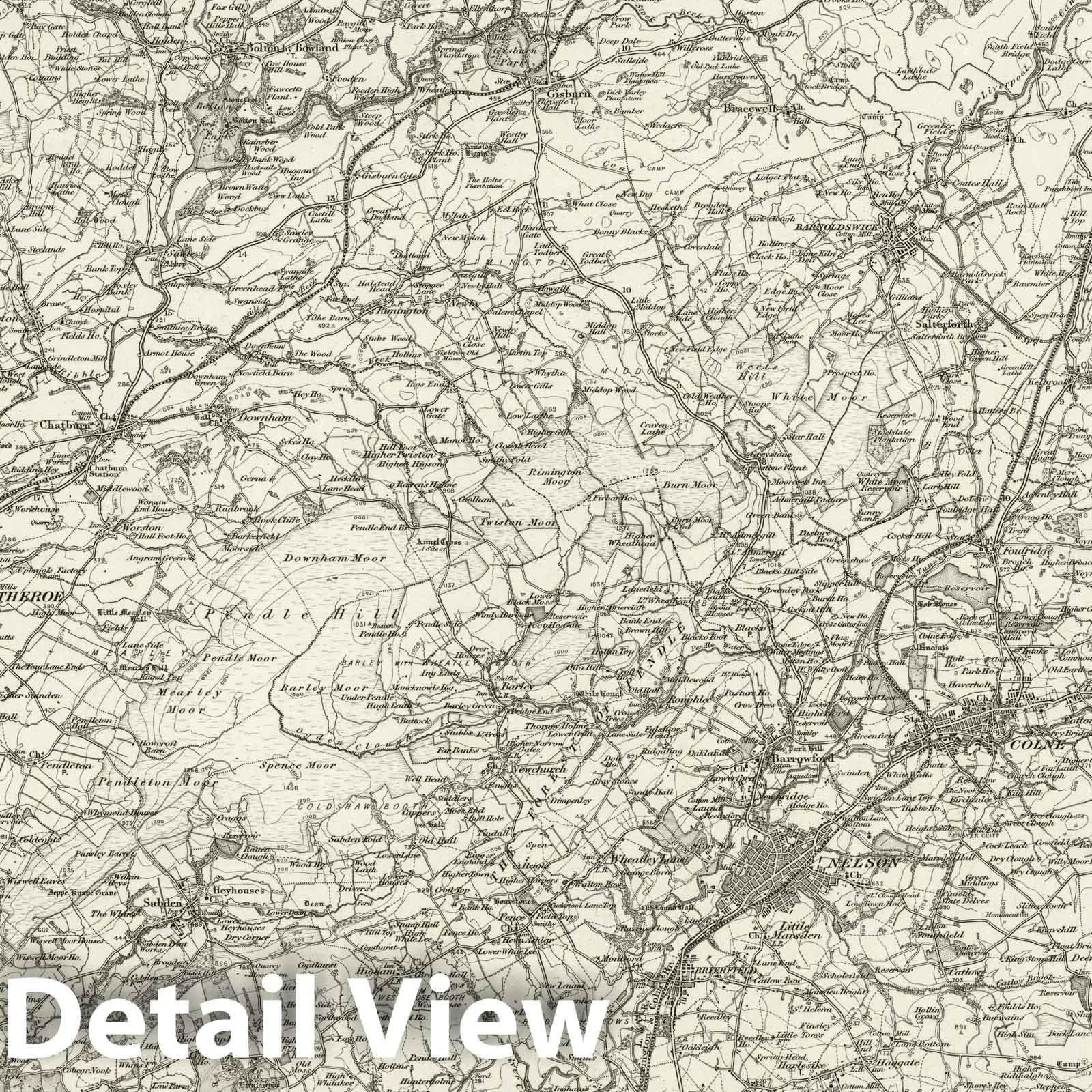 Clitheroe - Survey Map, 1898 - Ordnance Survey England