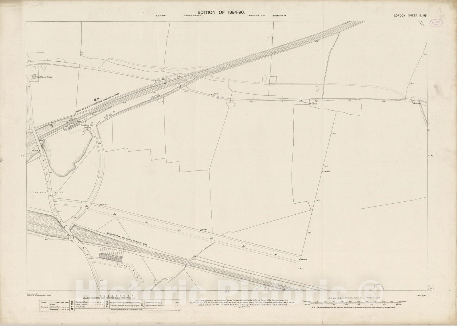 Historic Map : London (England), City Atlas Map, London Sheet II.95 1893 - Vintage Wall Art