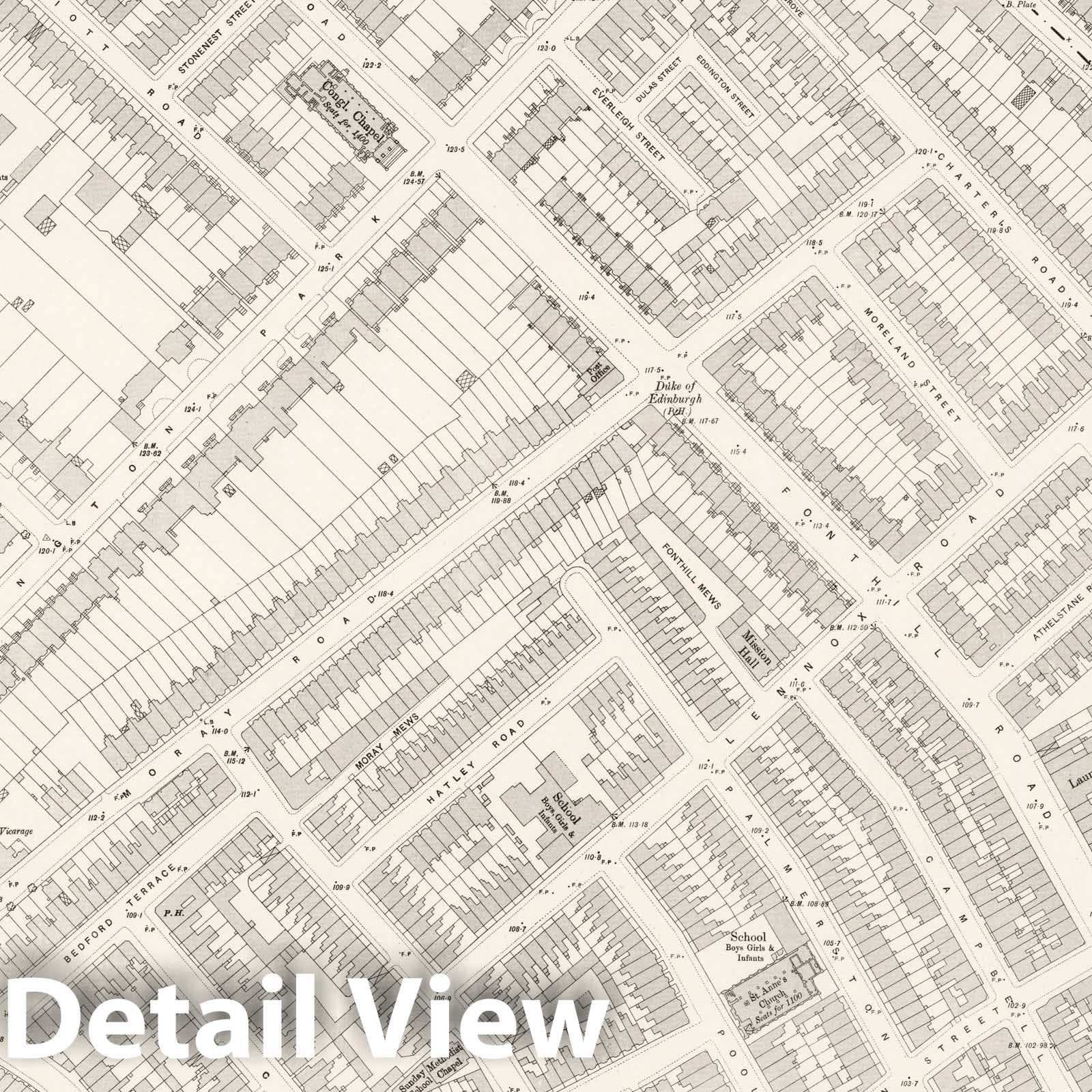 London - Sheet III.74, 1895 - Ordnance Survey Historical Map Print