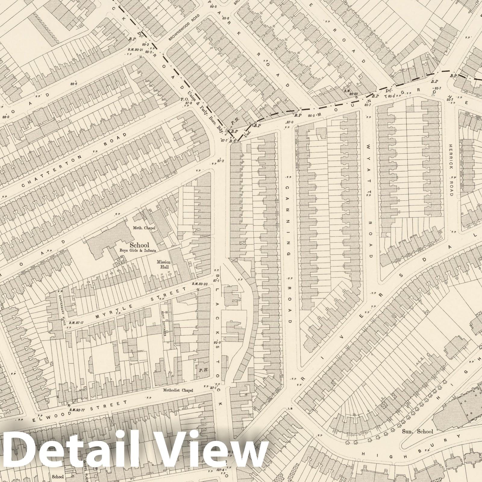 London - Sheet III.85, 1895 - Ordnance Survey Historical Map Print