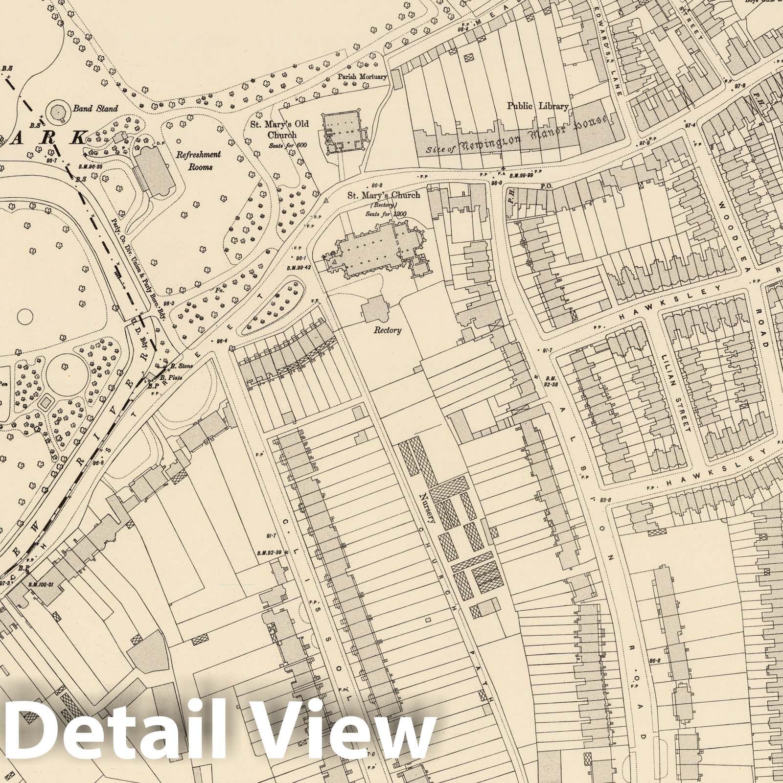London - Sheet III.86, 1895 - Ordnance Survey Historical Map Print