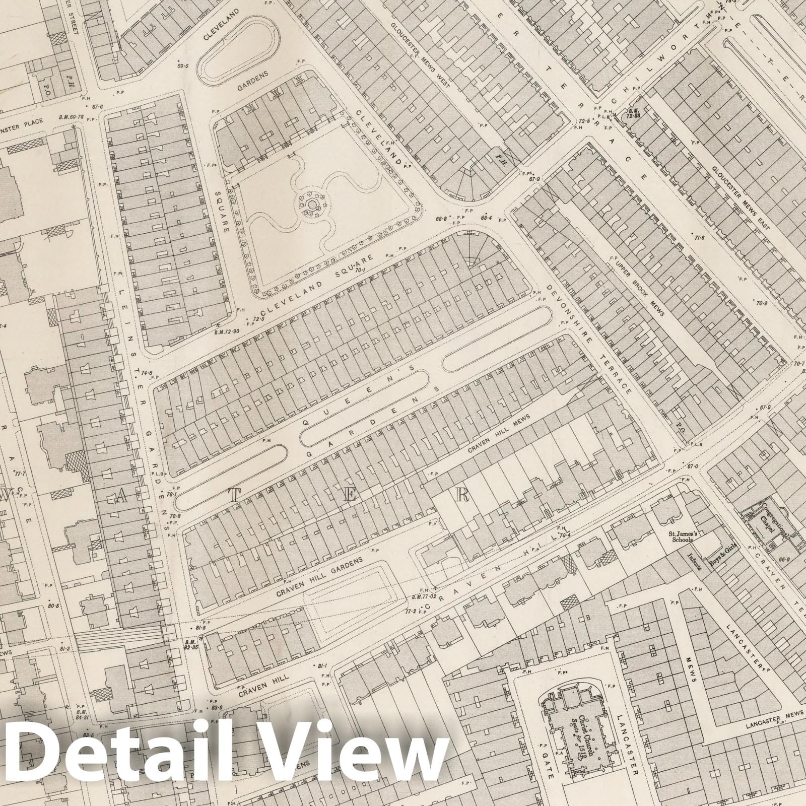 London Sheet VI.69 - Ordnance Survey Map 1896 - Historical Map Print
