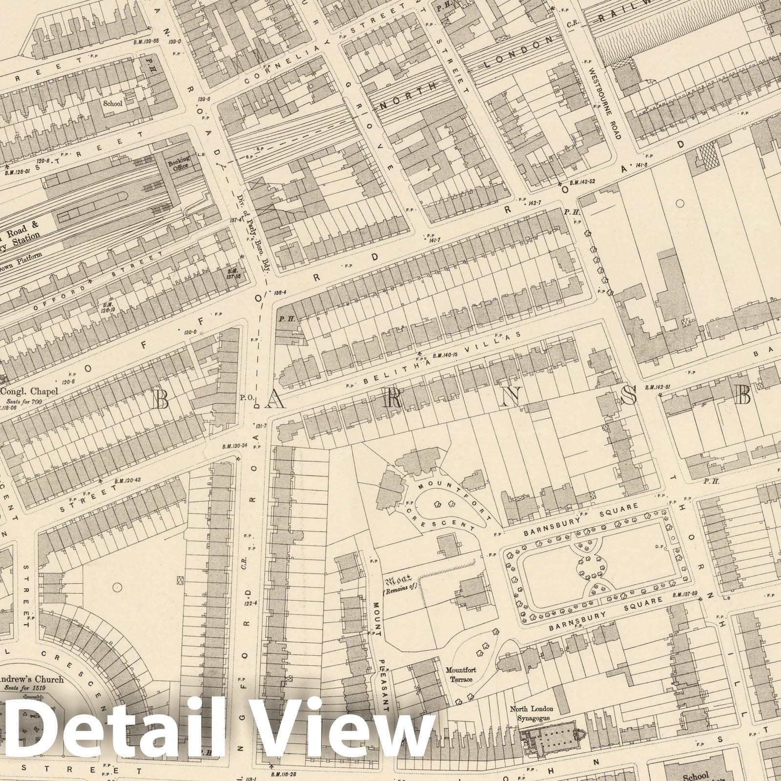 London - Sheet VII.14, 1896 - Ordnance Survey Historical Map Print