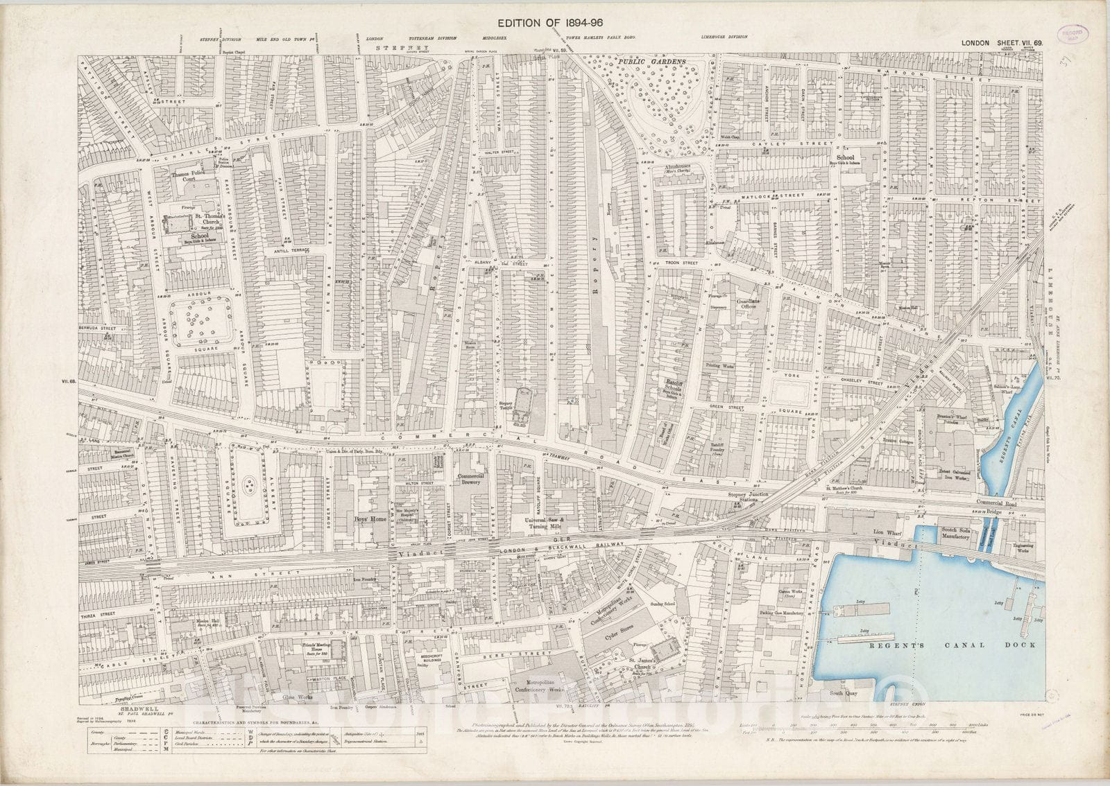 Historic Map : London (England), City Atlas Map, London Sheet VII.69 1895 - Vintage Wall Art
