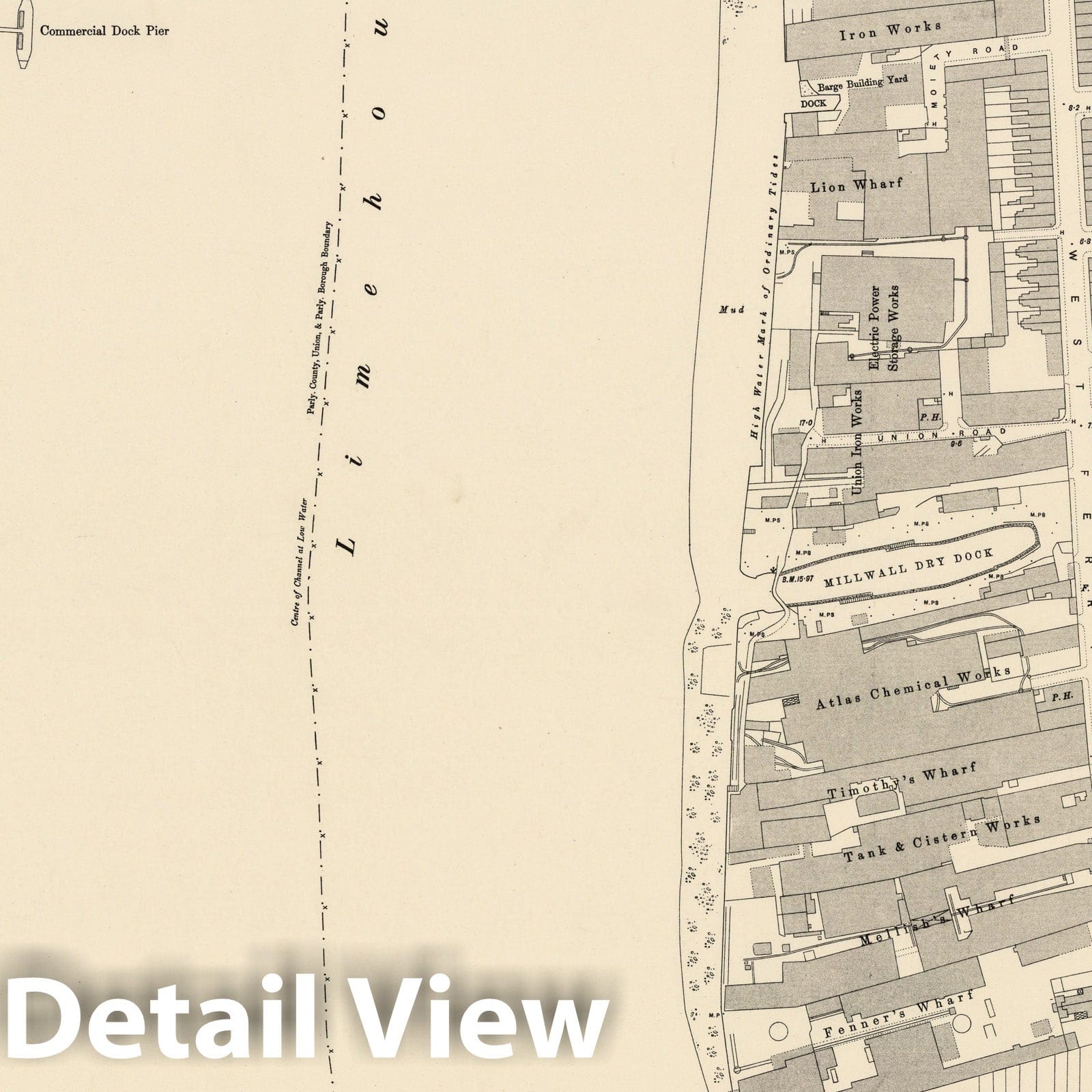 London Sheet VII.100 - 1895 Ordnance Survey Map Print
