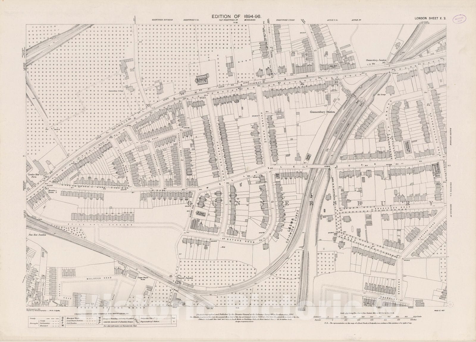 Historic Wall Map : London (England), City Atlas Map, London Sheet X.2 1894 - Vintage Wall Art