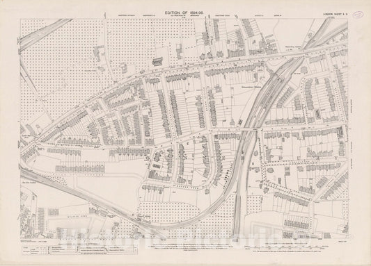 Historic Wall Map : London (England), City Atlas Map, London Sheet X.2 1894 - Vintage Wall Art