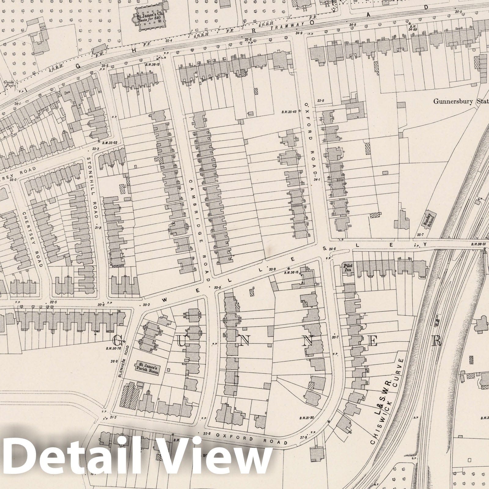 London, England - Survey Map, 1894 - Ordnance Survey Historical Reproduction