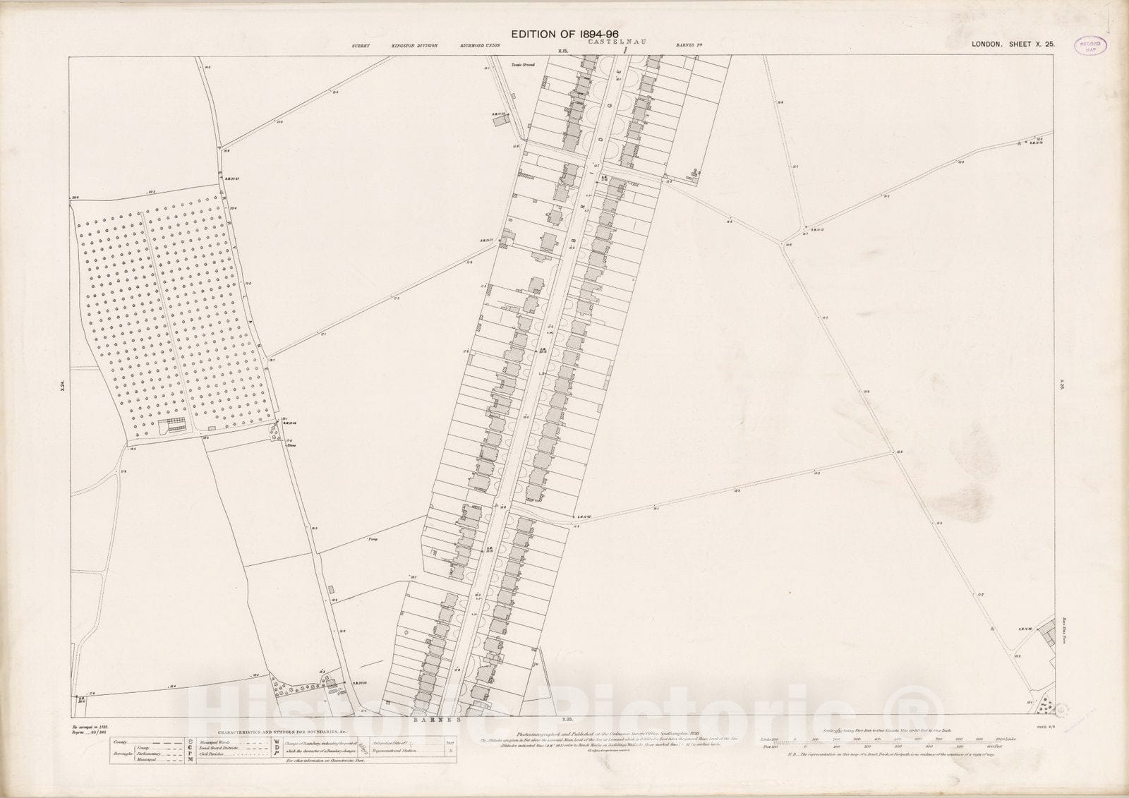 Historic Map : London (England), City Atlas Map, London Sheet X.25 1895 - Vintage Wall Art